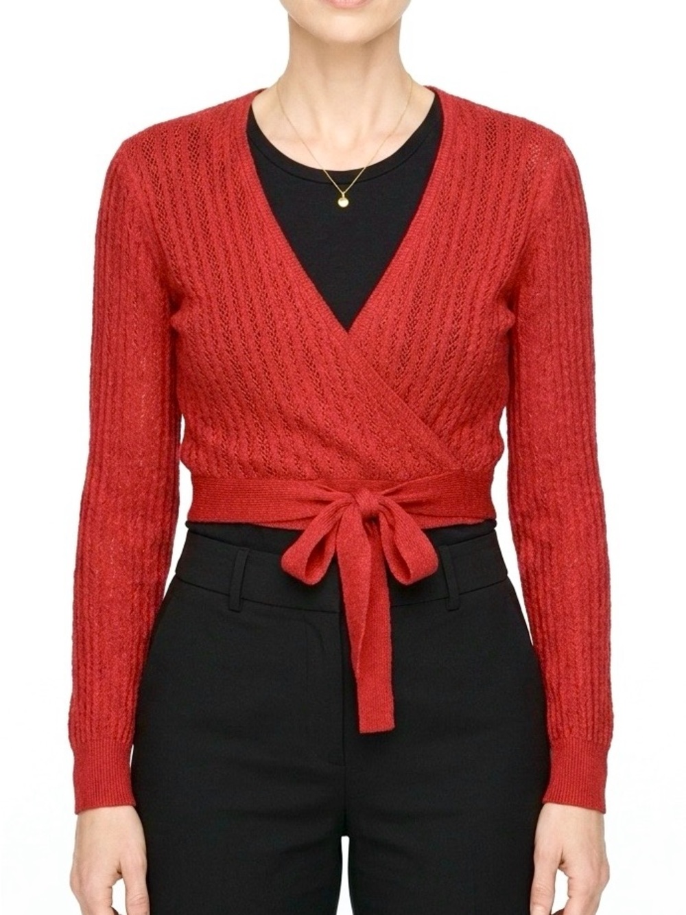Karen Kane Wrap Tie Waist Sweater
